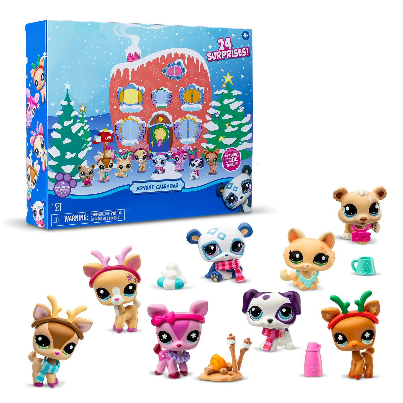 Auledio - 1 PC Kids' Christmas Advent Calendar - 24 Days of Mini Pets, Cute Toys & Party Favors for Kids Christmas Gifts(#A) - Multicolor