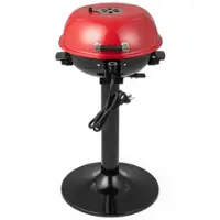 Costway - Outdoor 1600W Electric BBQ Grill with Warming Rack, Temperature Control & Grease Collector Red - Red - Front_Zoom