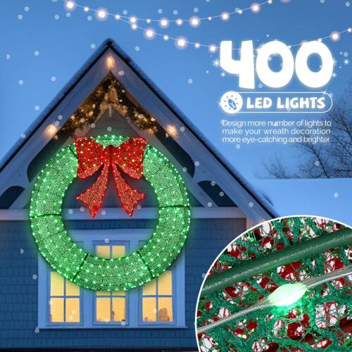 400 LED LIGHTS  
Design more number of lights to make your wreath decoration more eye-catching and brighter
