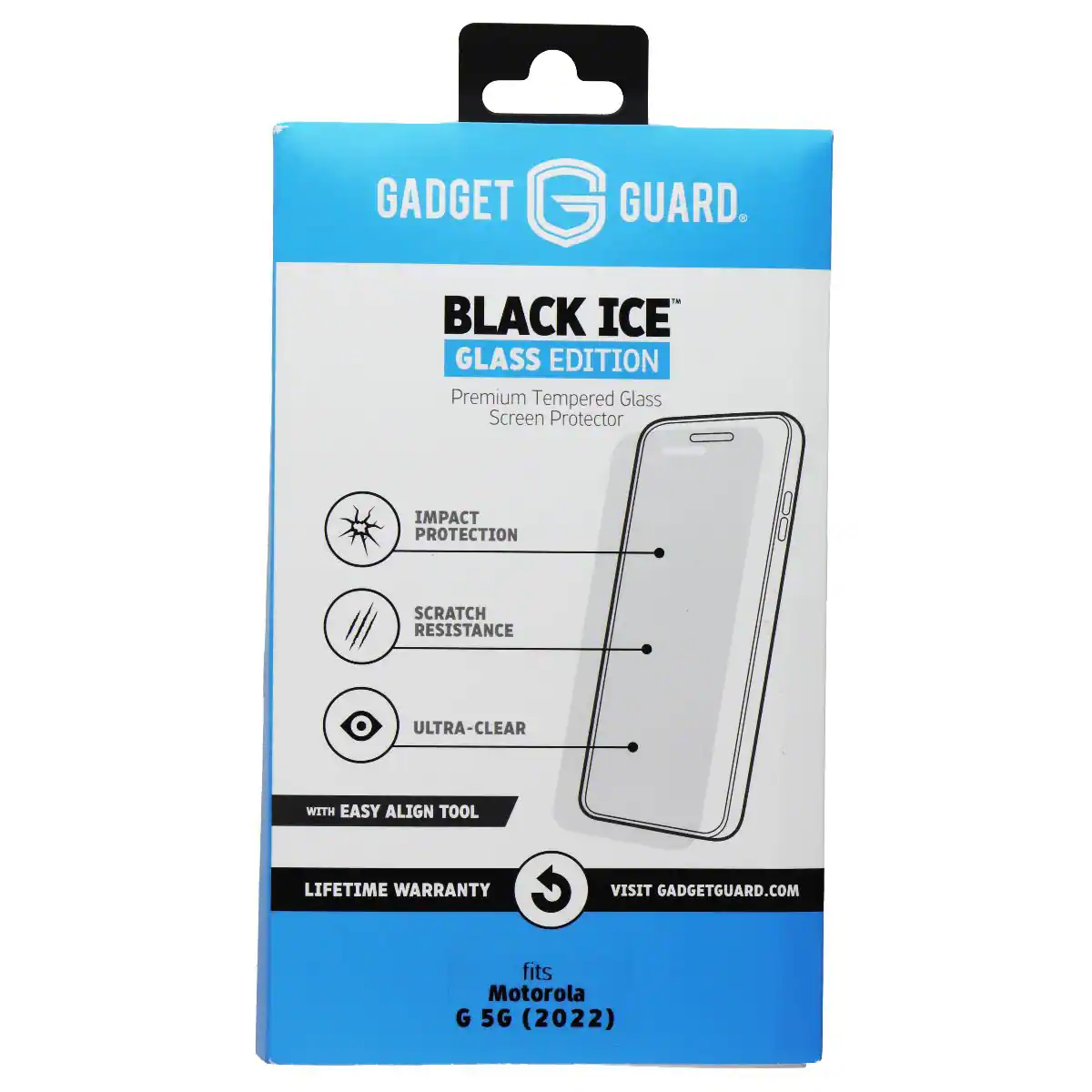 Gadget Guard - Black Ice Glass Protector w/Easy Align Tool for Motorola Moto G 5G - Clear