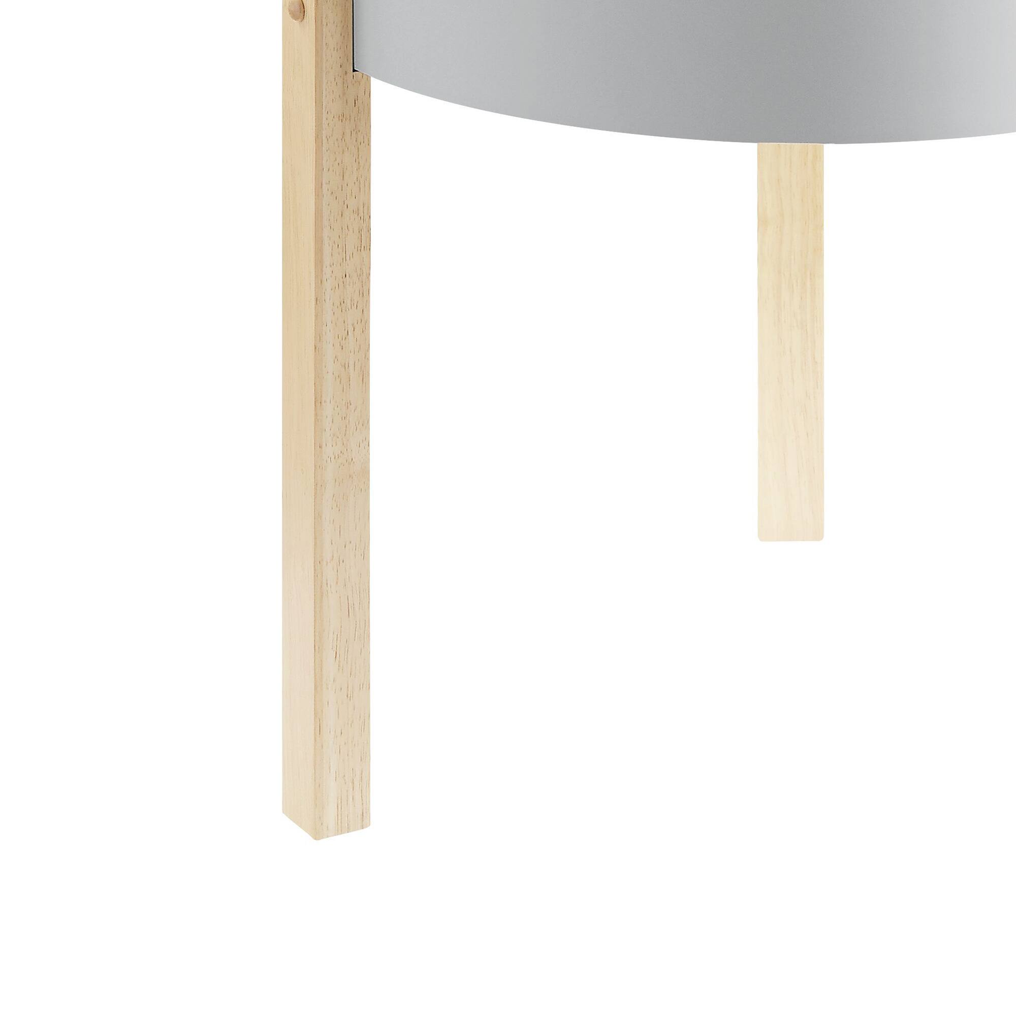 Alt View 3. Manhattan Lane - Round Wooden End Table with Hidden Storage - White and Brown.