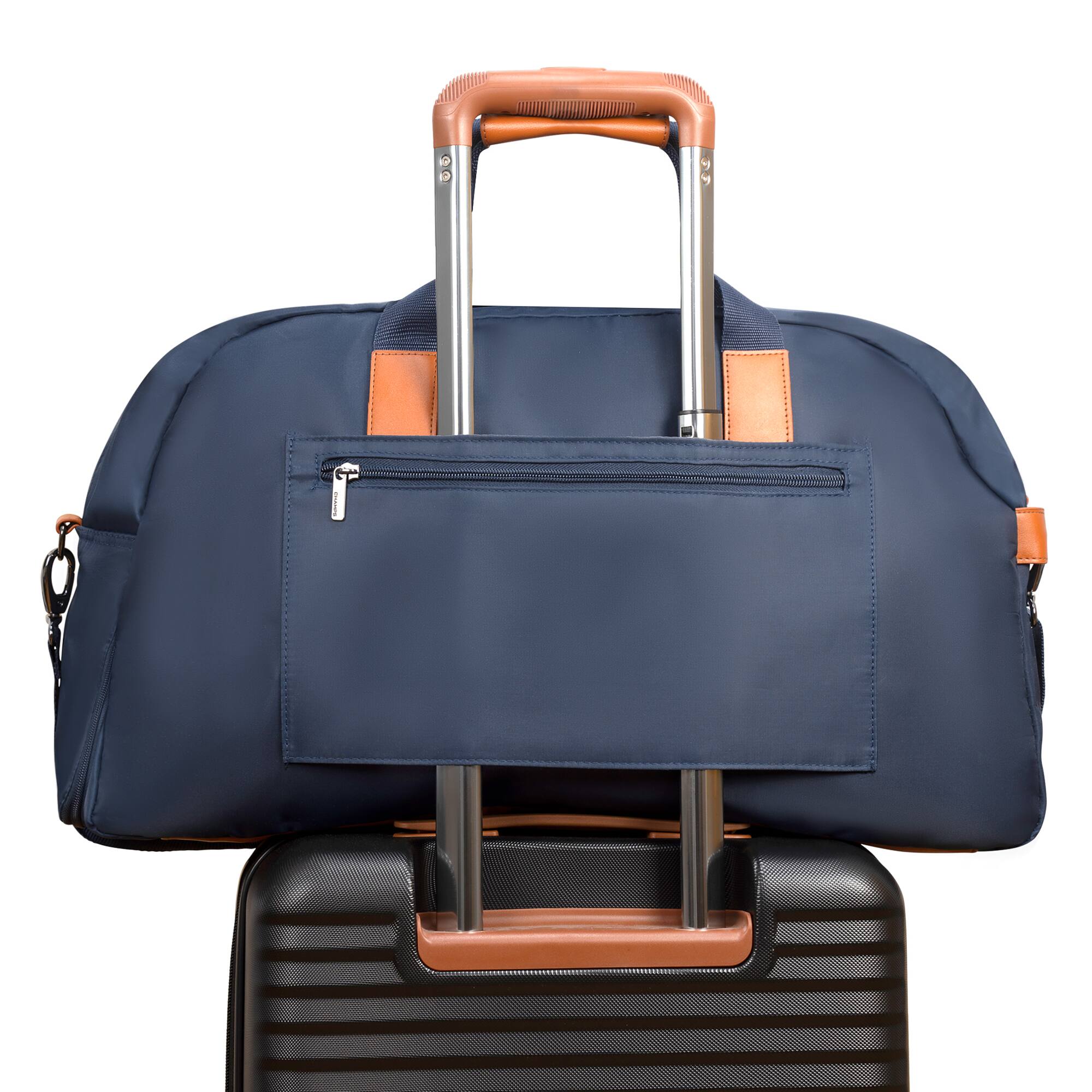 Alt View 4. Champs - Vintage Weekender Duffel Bag - Navy.