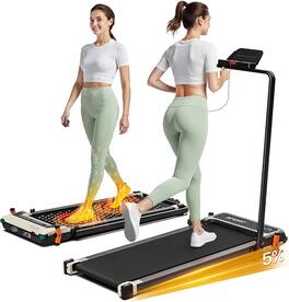 Akluer - 520A-B Dual-Sided Walking Pad with Handle, 2.5HP Quiet Motor, 330lbs Capacity, Dual LED, Manual Incline & Foot Massager - Black