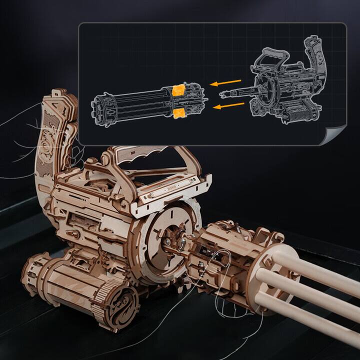 Alt View 5. ROKR - ROKR 3D Wooden Puzzles for Adults,Rotating-Barrel Machine,412 Piece 3D Puzzles,Gift for Adults and Teens LQA01.