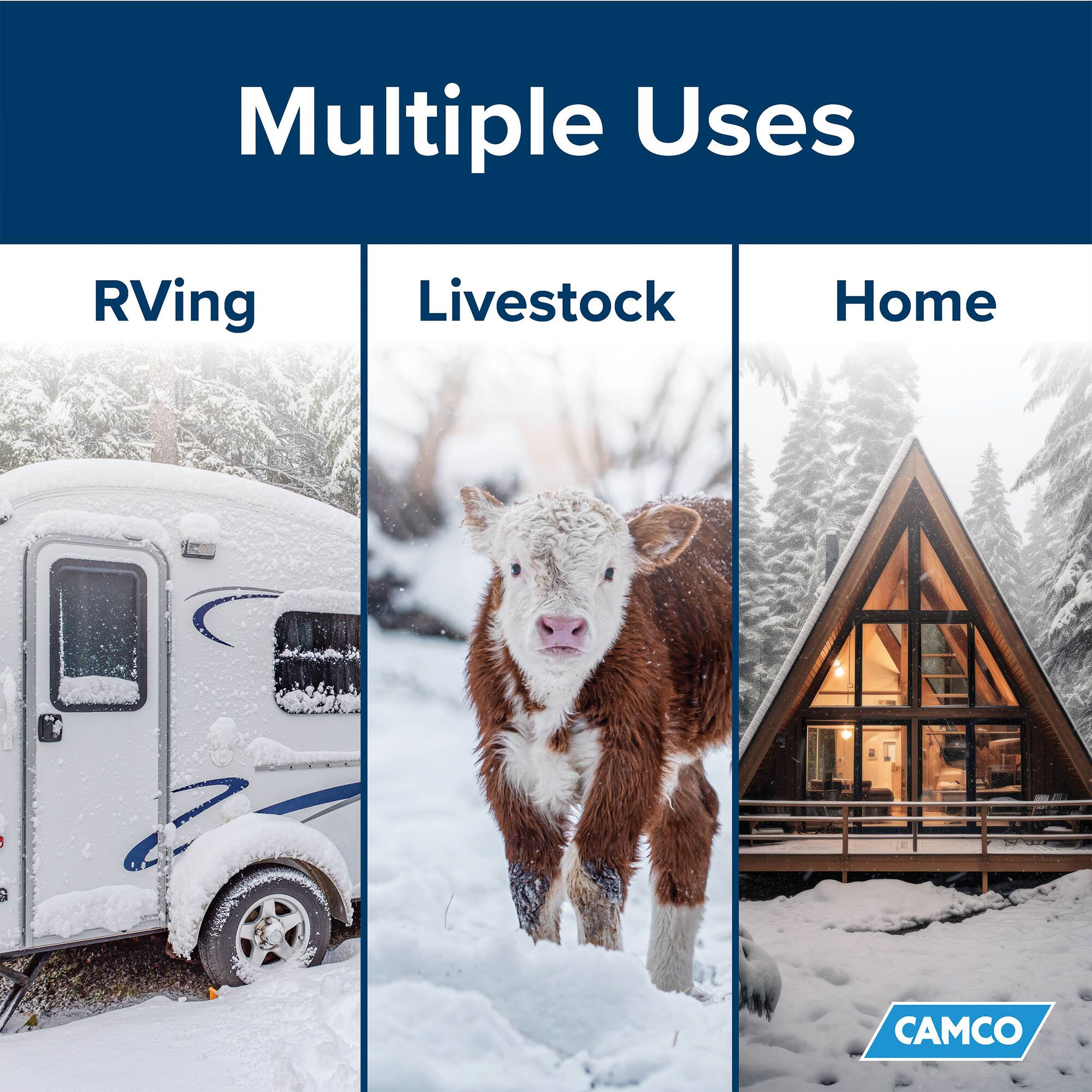 Multiple Uses

RVing  
Livestock  
Home  

CAMCO