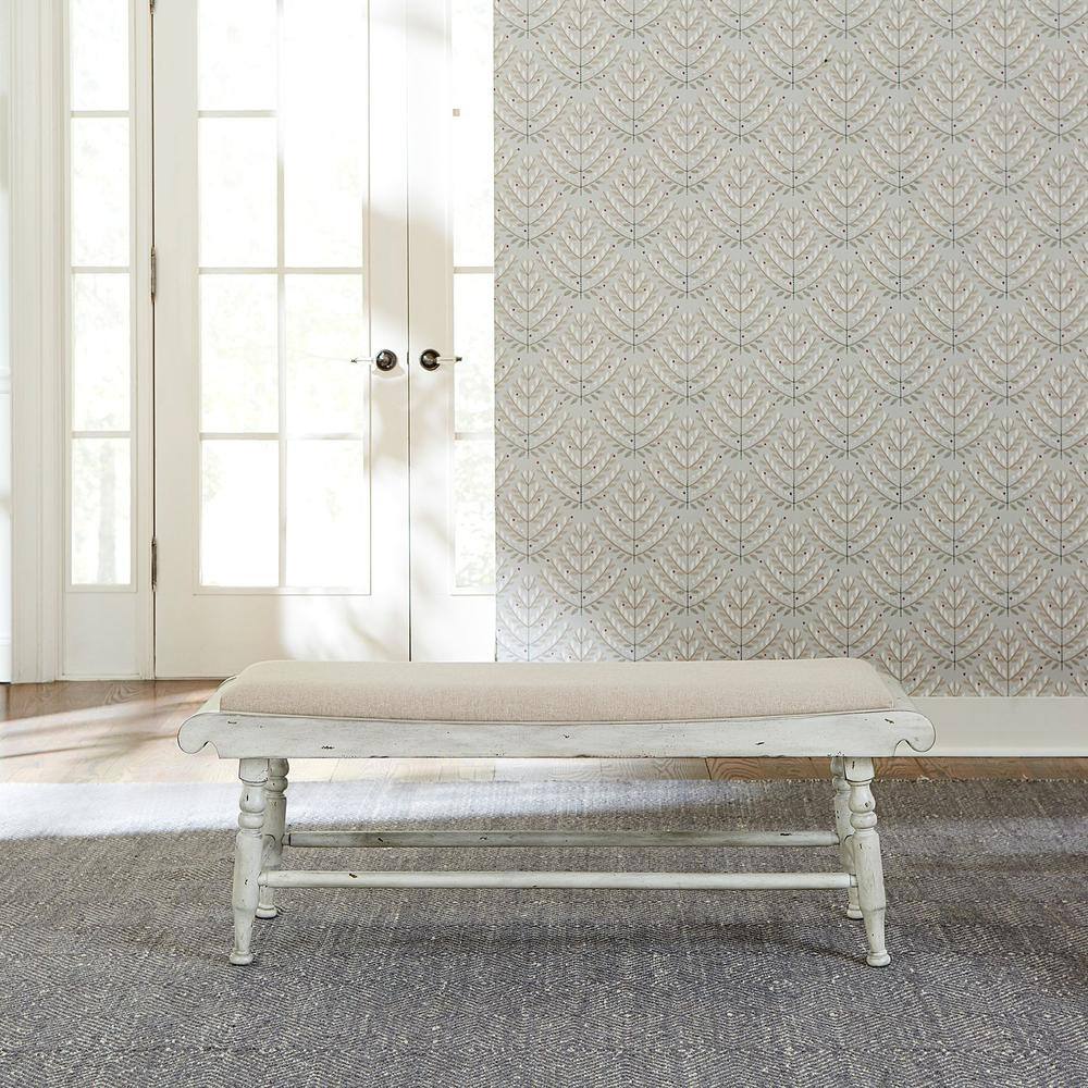 Alt View 1. Liberty Furniture Industries - Whitney Bench (RTA) in Antique Linen w/ Weathered Gray - White.