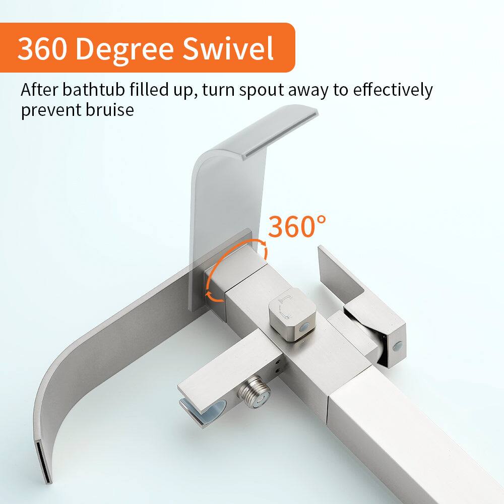 360 Degree Swivel

After bathtub filled up, turn spout away to effectively prevent bruise