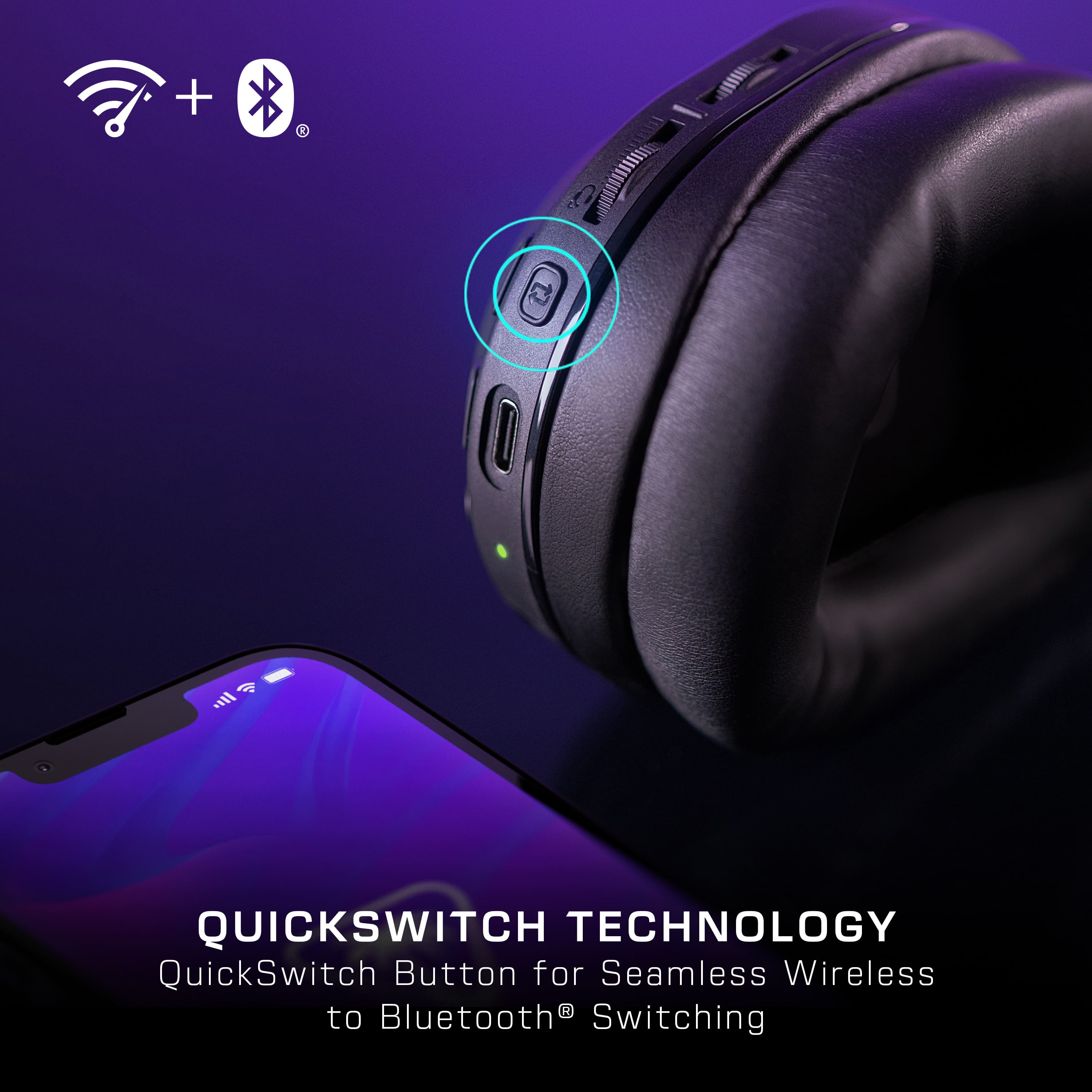 QuickSwitch Technology QuickSwitch Button for Seamless Wireless to Bluetooth Switching