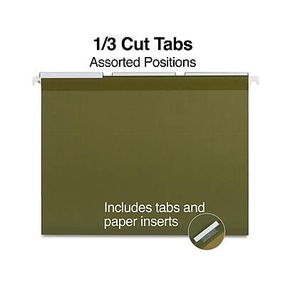1/3 Cut Tabs  
Assorted Positions  

Includes tabs and paper inserts
