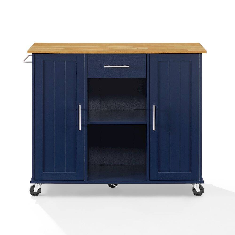 Alt View 4. Crosley Furniture - Stella Kitchen Cart - Navy.