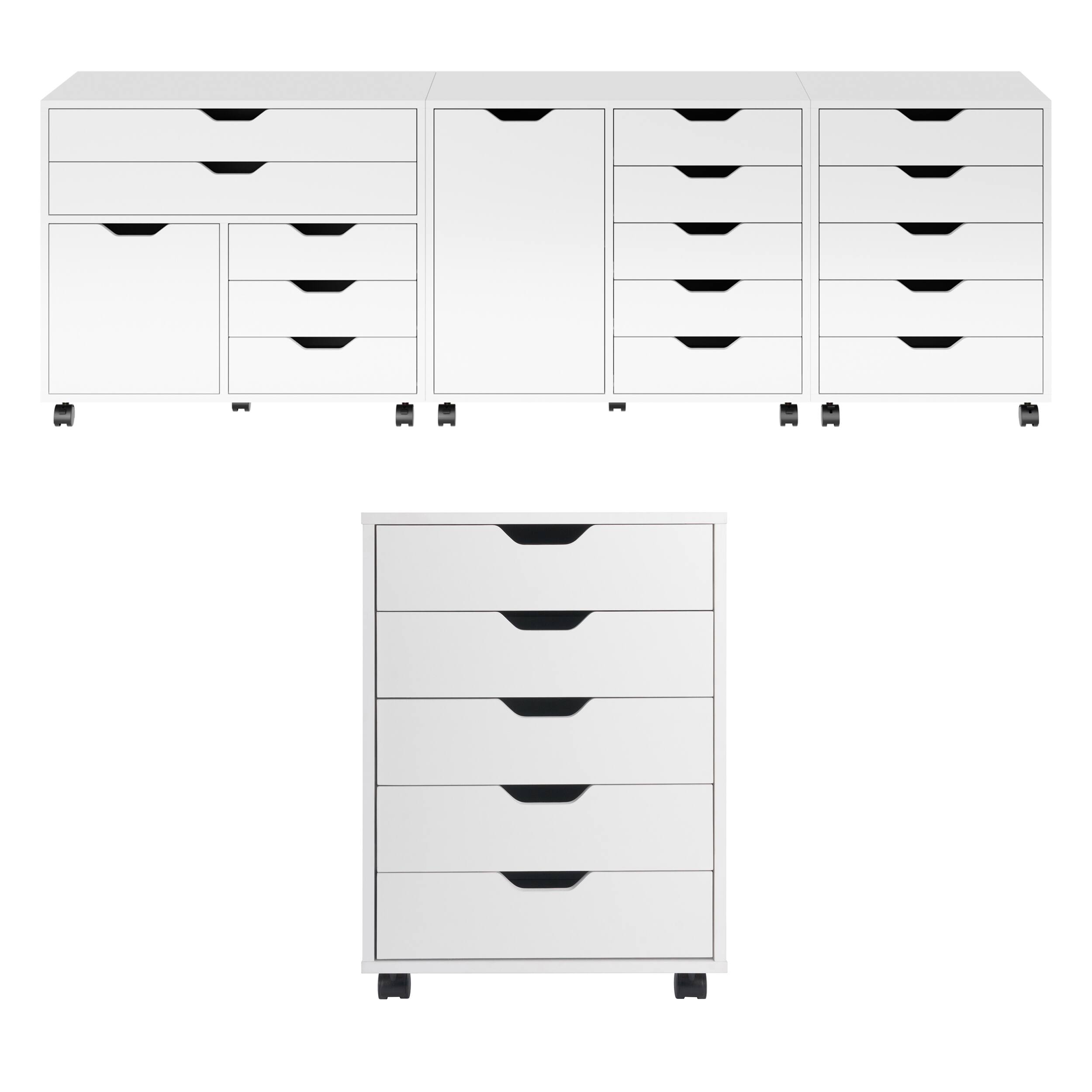 Alt View 8. Winsome Wood - Halifax 5-Drawer Mobile Cabinet - White.