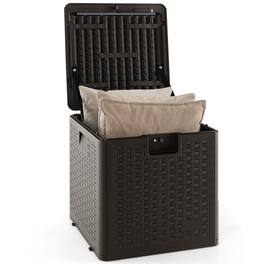 Costway - 28 Gallon Patio Deck Box Outdoor Waterproof Storage Container for Tools Toys - Brown