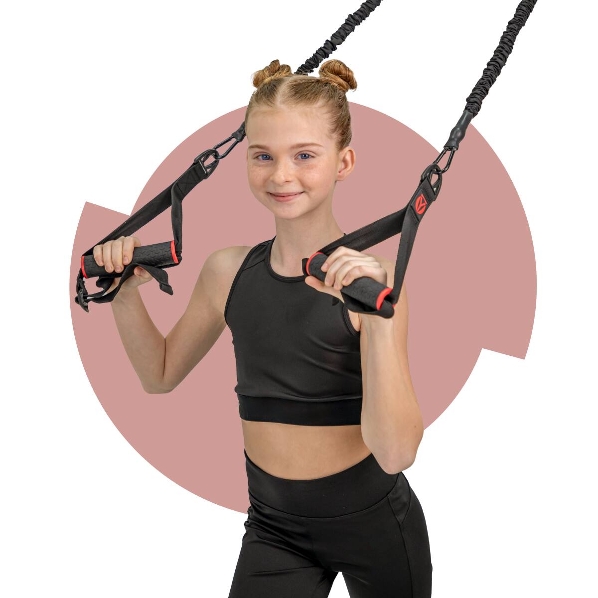 Alt View 9. Hygear - Smart Resistance Bands w/ Performance Tracker & Lifetime Fitness App Access - Rose.