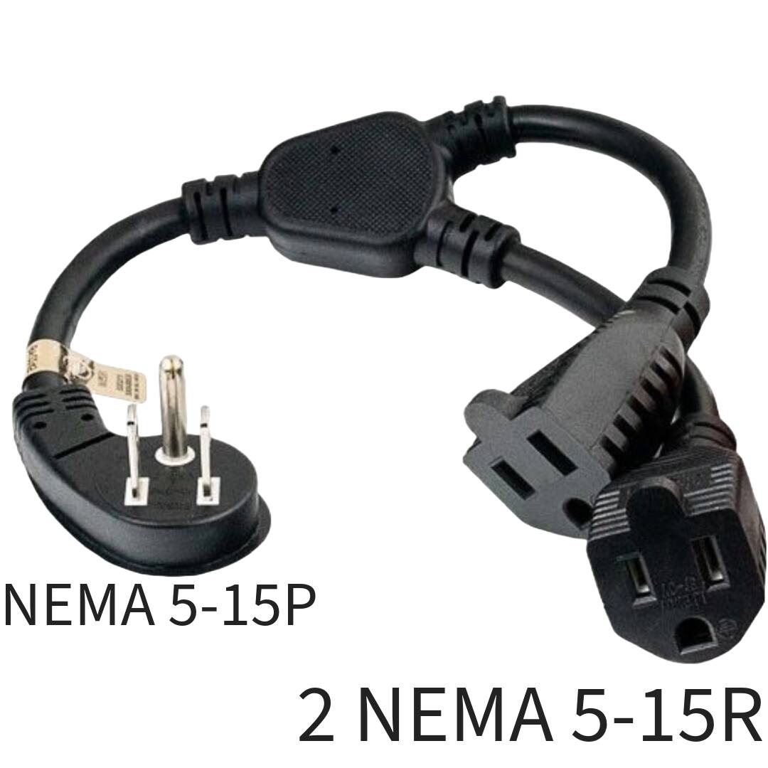 NEMA 5-15P  
2 NEMA 5-15R