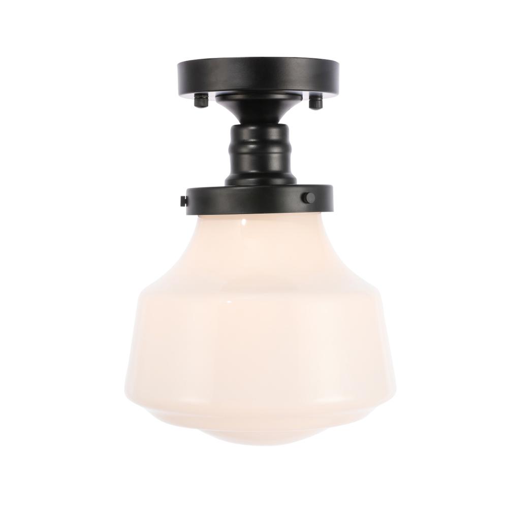 Alt View 9. Living District - Lyle 1 light Black and frosted white glass Flush mount - Black And Frosted White Glass.