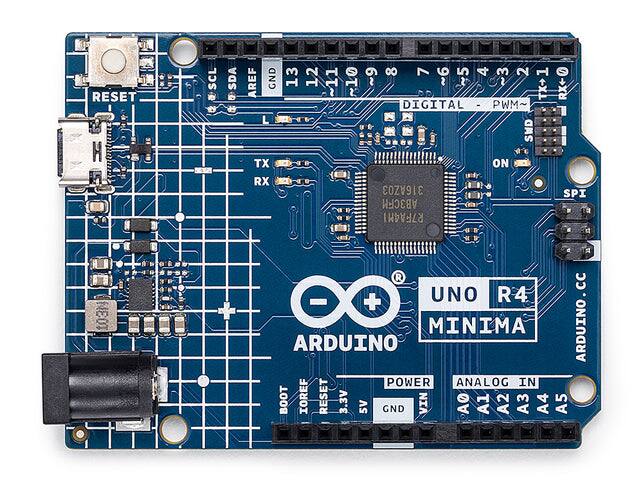 RESET H 103N  
#SCL SDA 8 7  
! 5 3 2 1 AREF GND  
13 12 ~11 ~10 6~ 9~  
? 2 TX RX DIGITAL - PWM~  
L SWD TX ON RX  
316AZ03 SPI AB3FM R7FA4M1  
R Cc - +  
UNO R4 ARDUINO MINIMA ARDUINO.CC  
POWER ANALOG IN BOOT IOREF RESET  
3.3V 5V GND  
A0 A1 A2 A3 A4 A5