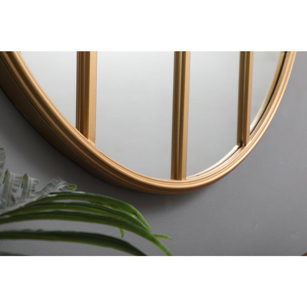 Left. Elegant Decor - Metal windowpane mirror 32 inch x 32 inch in Brass - Brass.