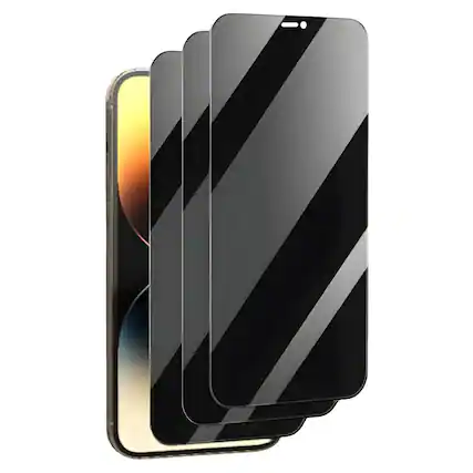 Front. Kitcheniva - Privacy Tempered Glass Screen Protector For iPhone 12 Mini 3 Pack - Black.