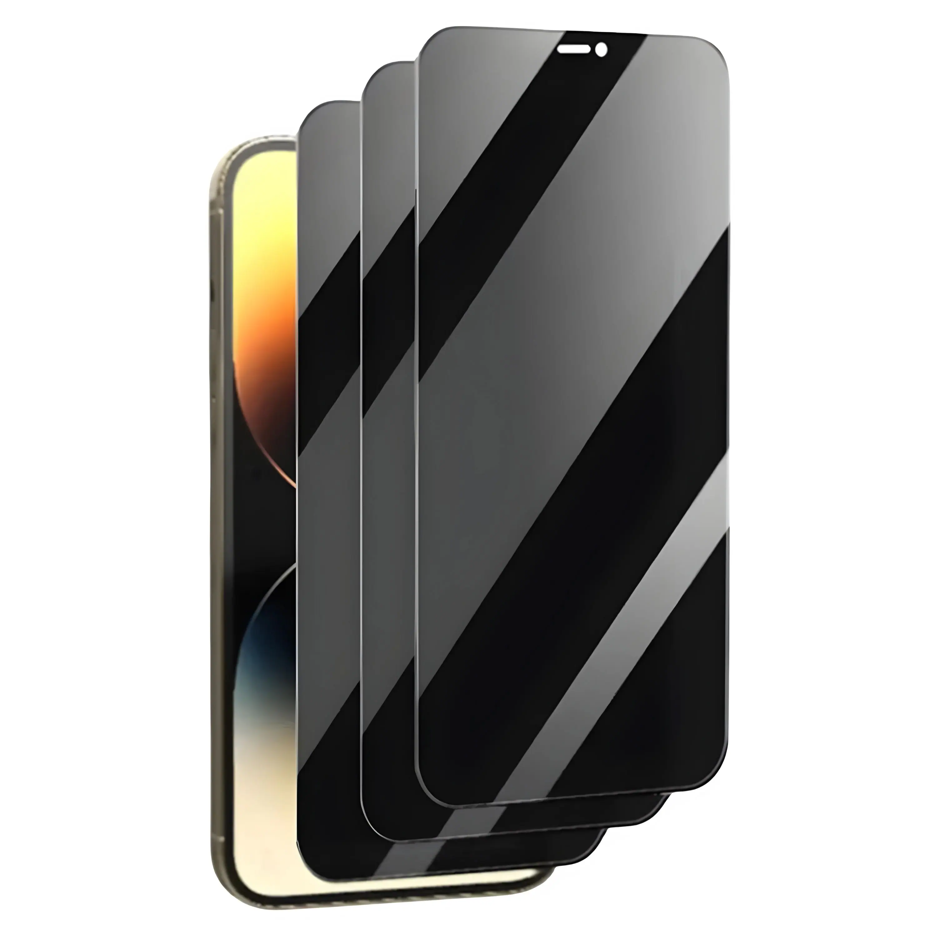 Front. Kitcheniva - Privacy Tempered Glass Screen Protector For iPhone XS Max 3 Pack - Black.