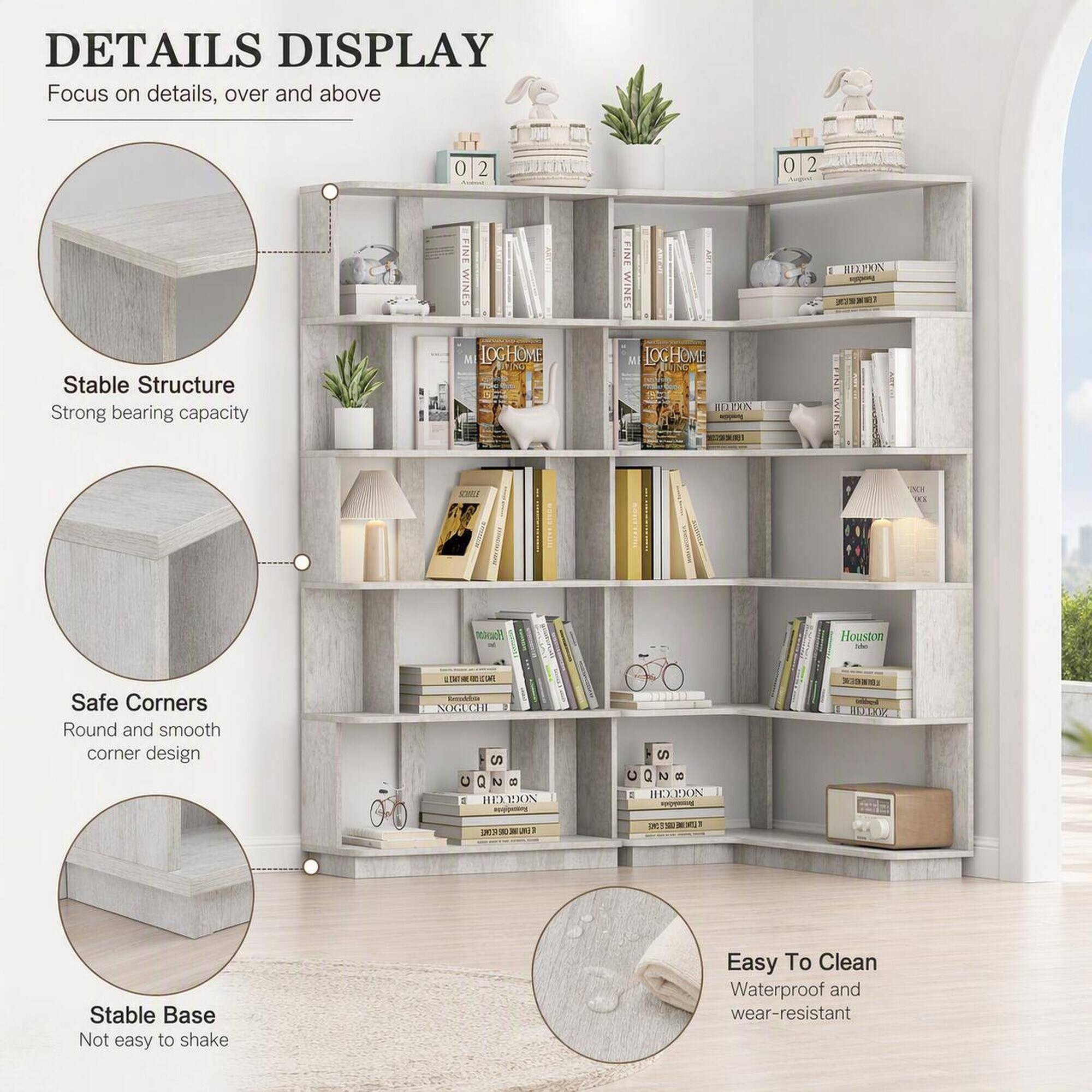 DETAILS DISPLAY  
Focus on details, over and above

0 2  
O 2

Stable Structure  
Strong bearing capacity

FINI WINES ME LOG HOME  
FINE WINES LOGHOME HELDON  
A ROADON CENTRE 2020  
Houston

Safe Corners  
Round and smooth corner design

LEGENE GENDITE Eminitalica NOGUCHI S 2 B 1 NOGUCHI  
S C Q 2 8 : IHDODON  
LADOZ

ENTRITION ING A  
KICNETNETBSTE CHE

Stable Base  
Not easy to shake

Easy To Clean  
Waterproof and wear-resistant