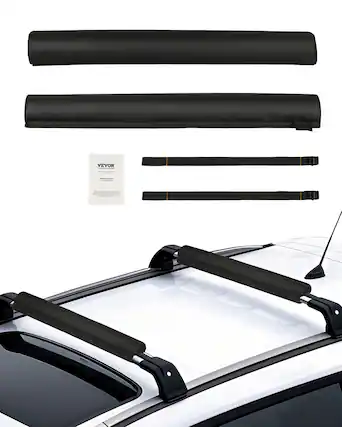 Front. VEVOR - Soft Roof Rack Pads, 28" Universal Car Roof Rack Pads for Various Crossbars - Black.