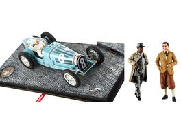 Bugatti T59 #8 Rene Dreyfus 3rd Place Monaco GP (1934) w/Driver Mounted & Figures 1/18 Models by Le Mans Miniatures