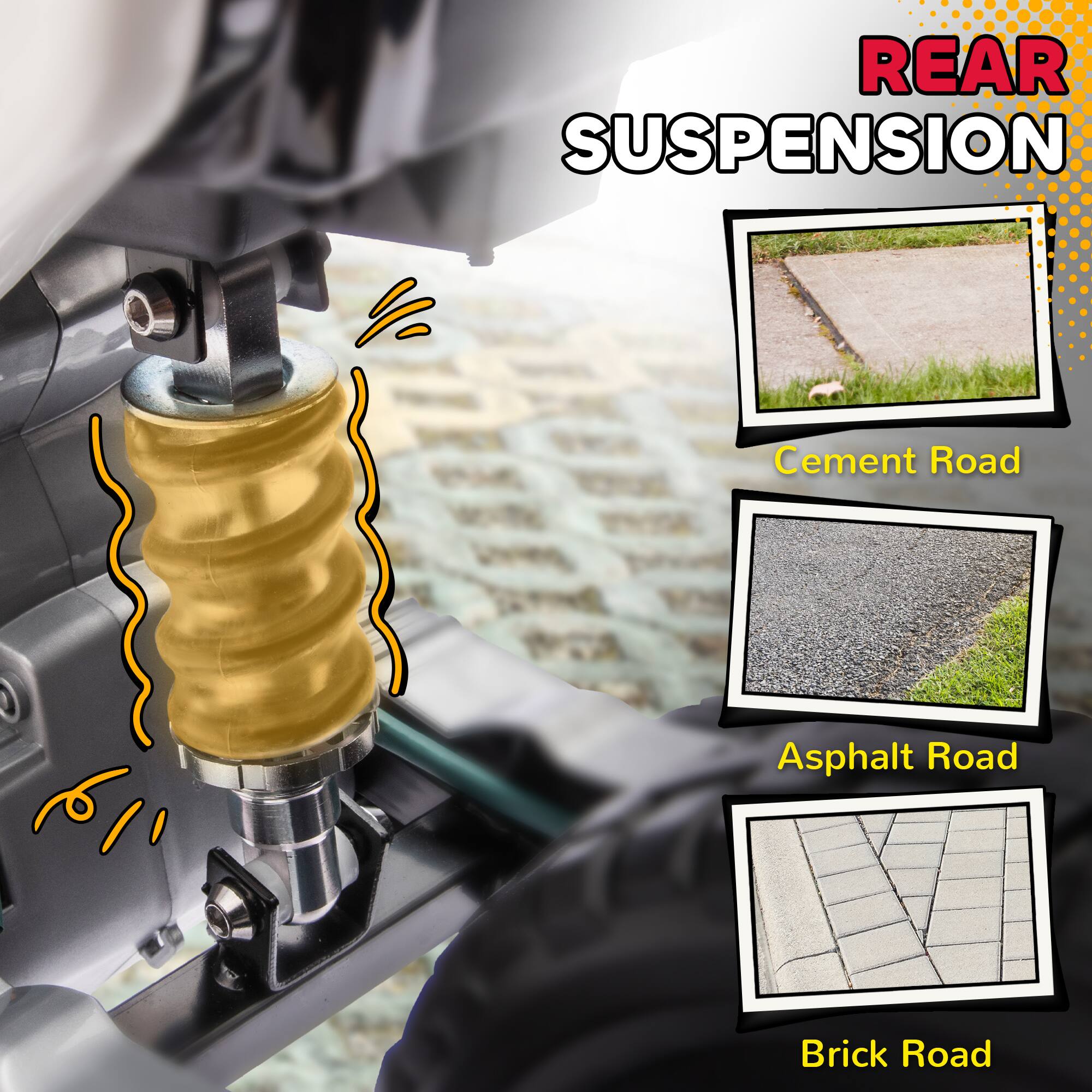 REAR SUSPENSION

Cement Road

Asphalt Road

Brick Road