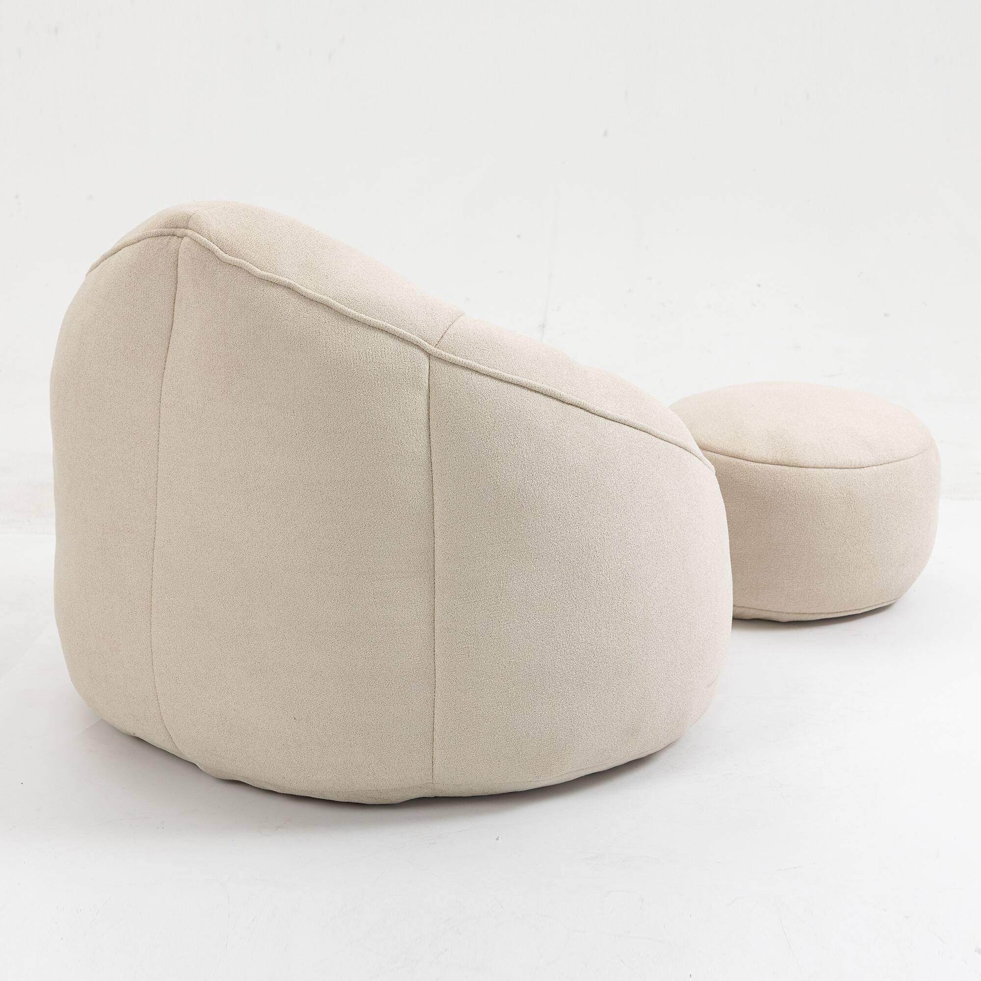 Alt View 6. GOODSILO - Premium Microfiber Bean Bag Sofa Chair with Detachable Footrest for Ultimate Comfort and Relaxation - Beige.