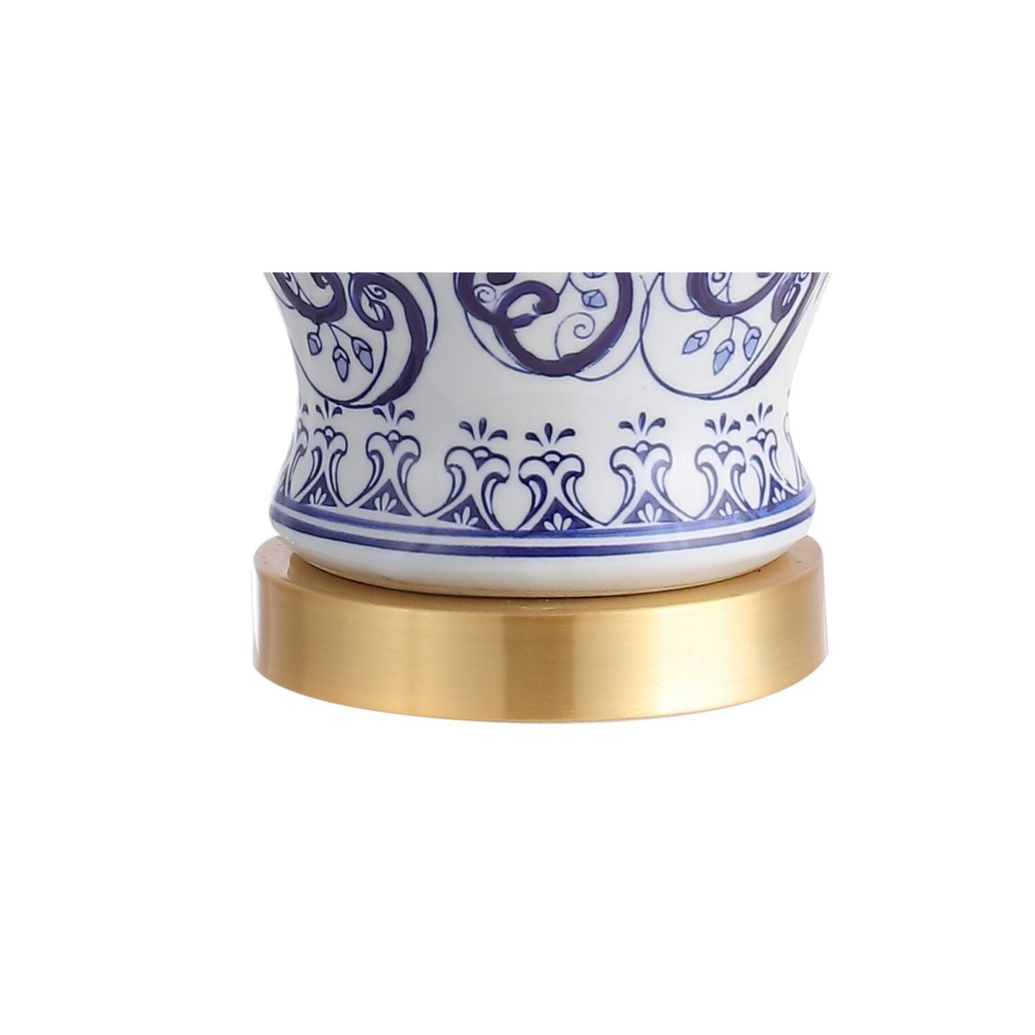 Alt View 7. Jonathan Y - Leo 28.5" Chinoiserie LED Table Lamp, Blue/White - Blue/White.