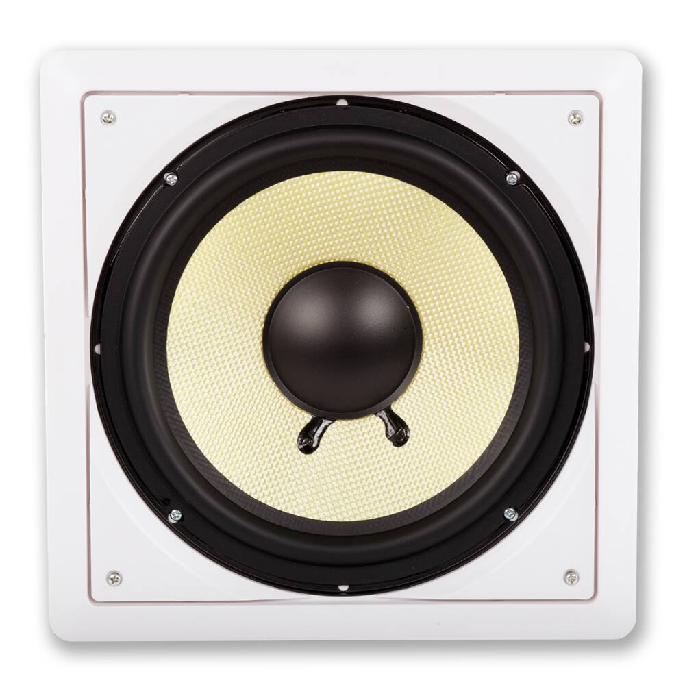 Alt View 2. Acoustic Audio by Goldwood - HD-S10 Flush Mount Passive Subwoofer in Wall with 10" Speaker - Paintable White.