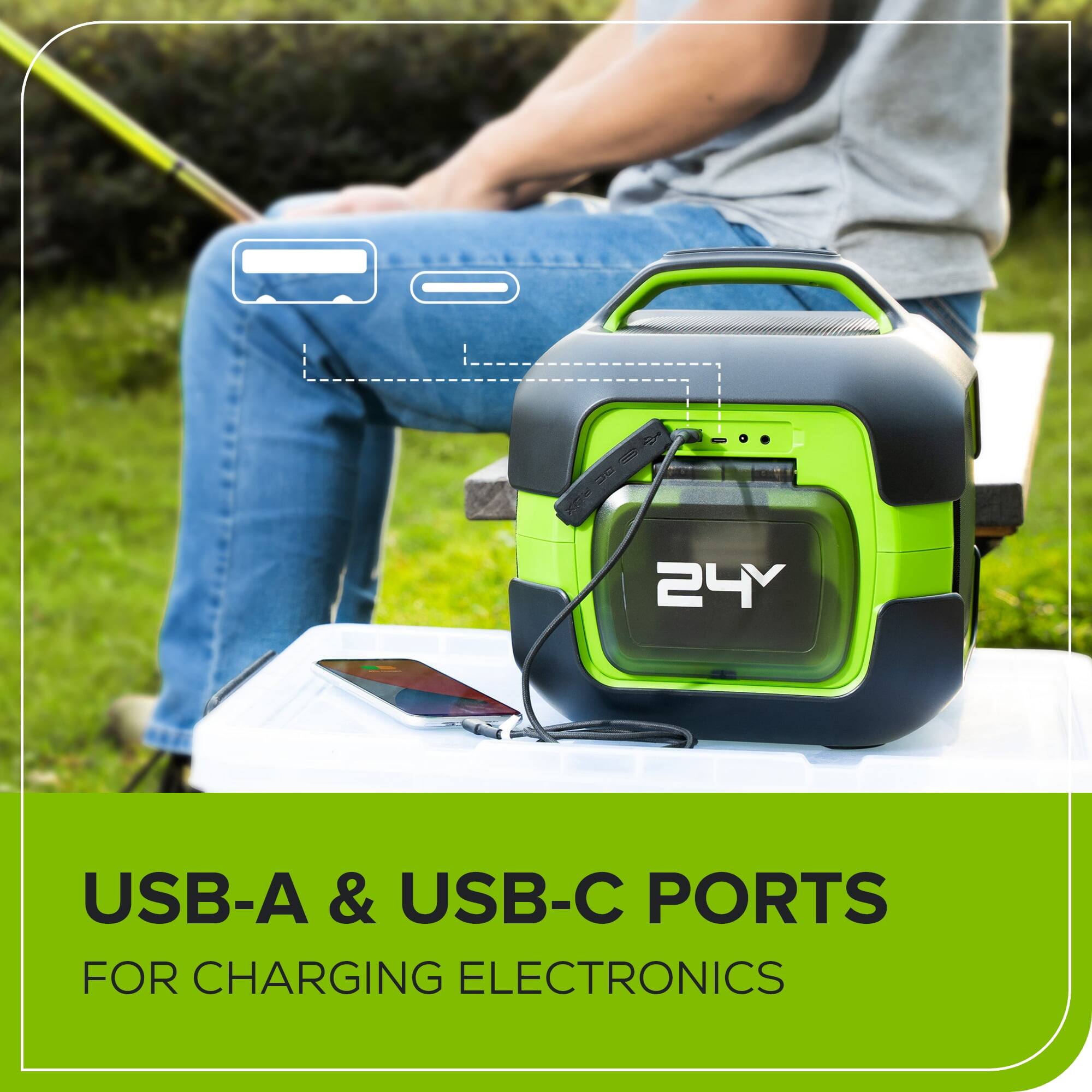 USB-A & USB-C Ports for Charging Electronics