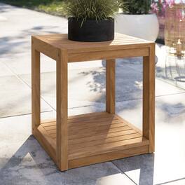 Carlsbad Teak Wood Outdoor Patio Side Table by Modway - Natural