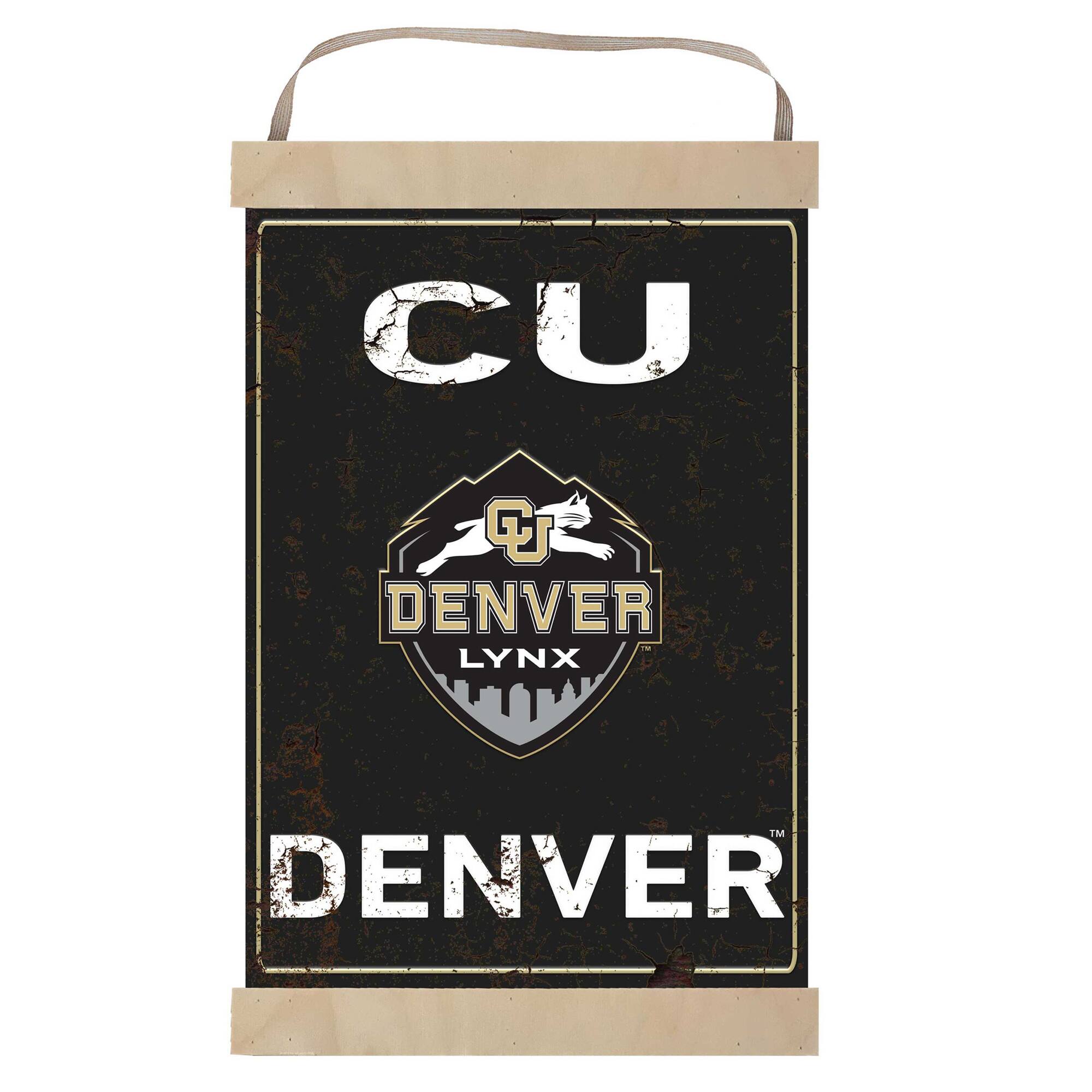 CU Denver Lynx 12" x 20" Faux Rust Banner Sign