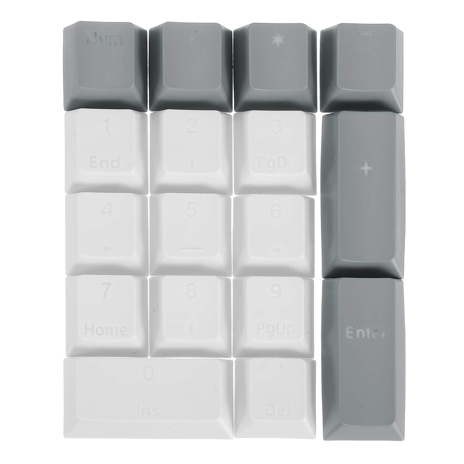 Unique Bargains - 17 Keys PBT Keycap Set, Colorful Mechanical Numpad Numeric Keypads Portable Keycaps for Office Gaming DIY - White Gray