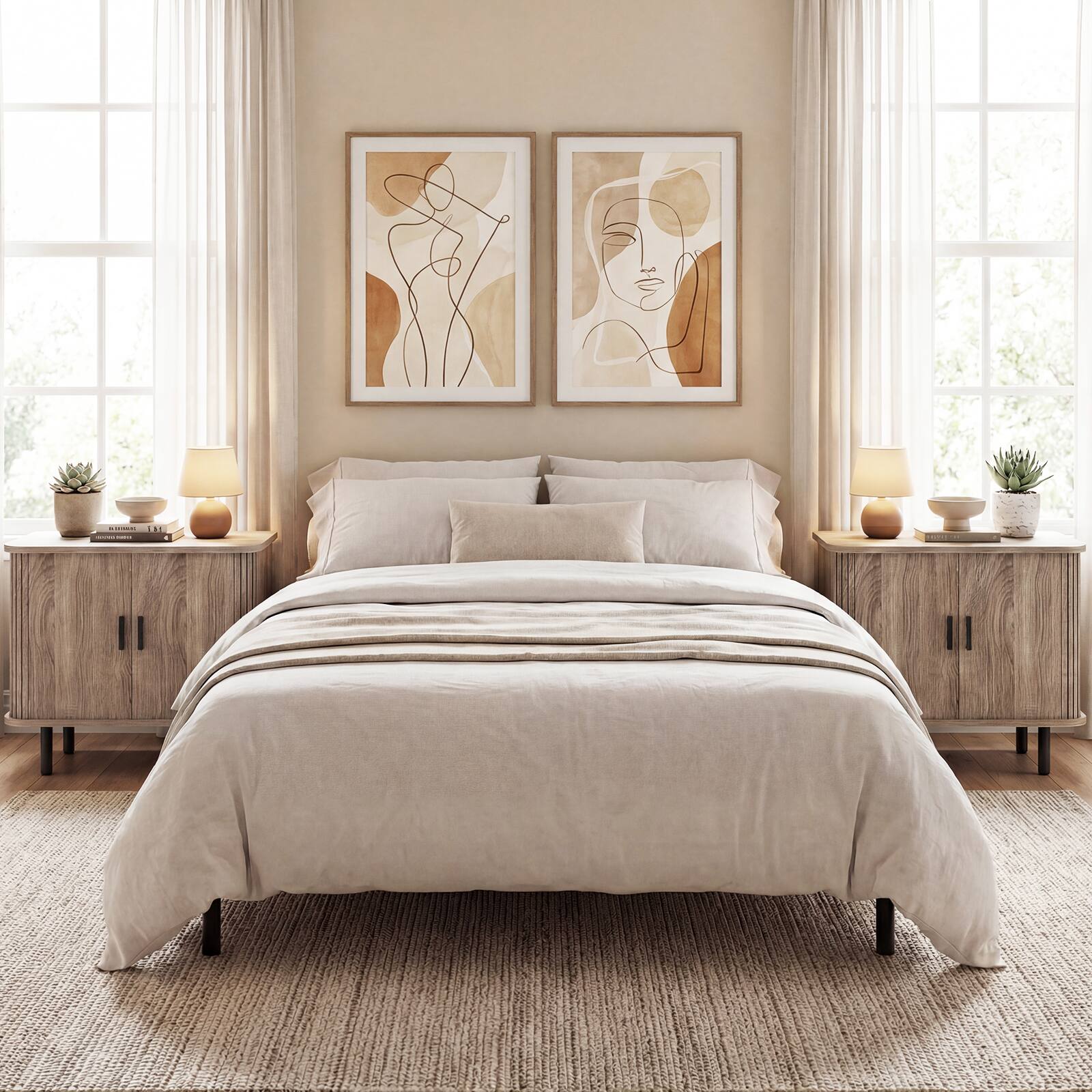 Alt View 7. Gymax - Gymax End Table Modern Mid Century Nightstand w/Sliding Tambour Doors & Storage Shelf Natural - Yellow.