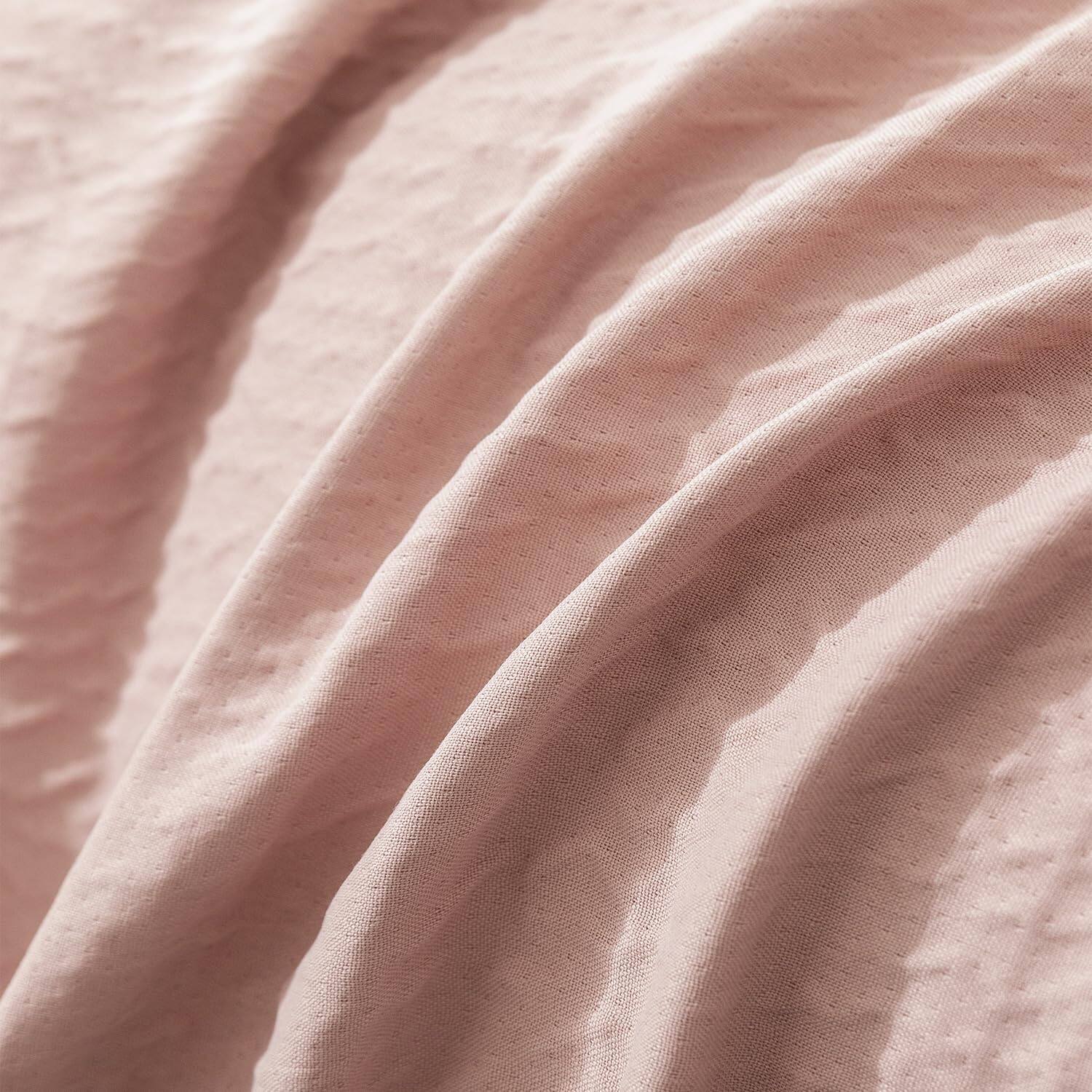 Alt View 3. PO3TICJUNKI3 - King Duvet Cover Dusty Luxury Soft Doublelayer Crinkle Gauze 3 Pieces Bedding For Allseason Breathable With - White Striped (No Comforter)-Queen (90" x 90").