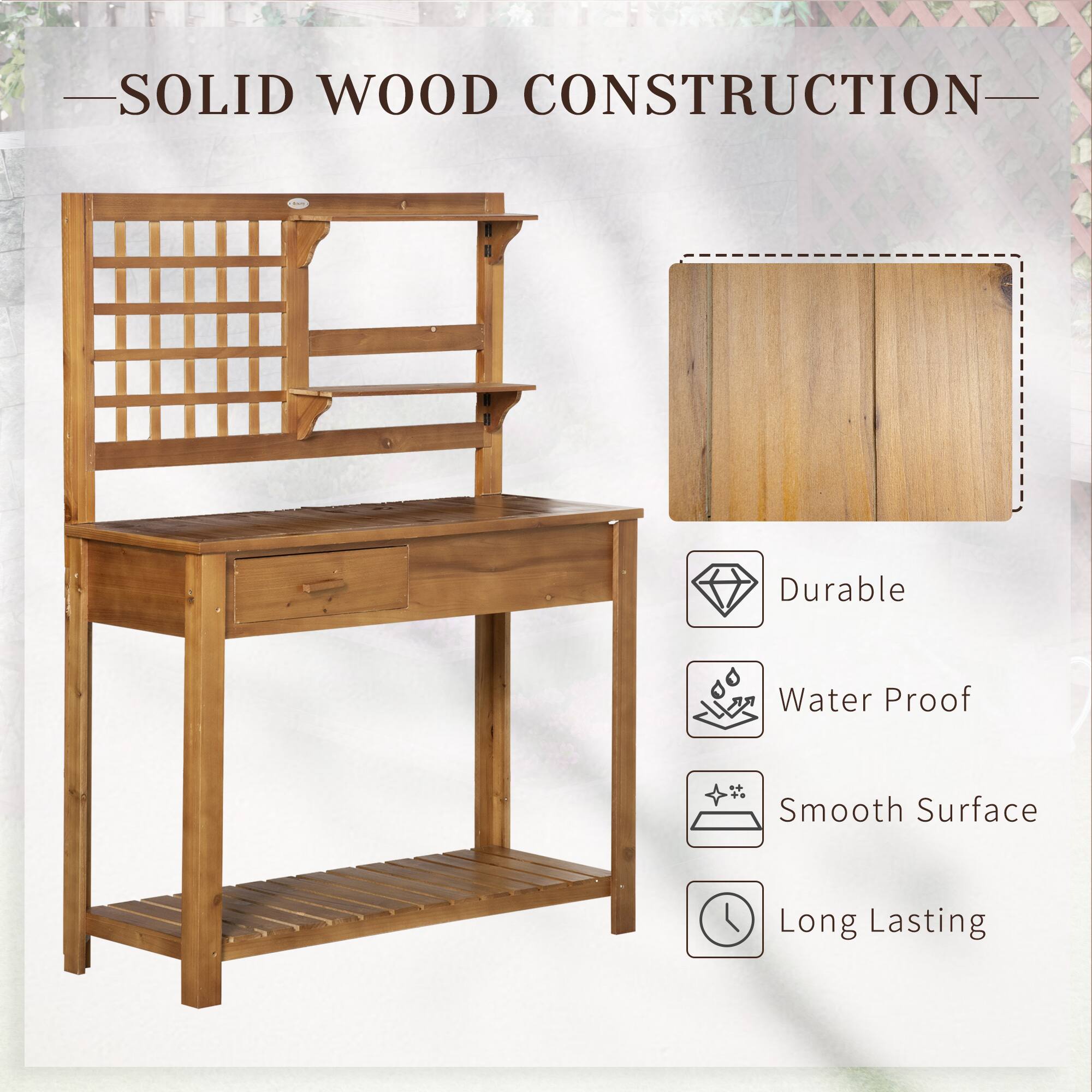 SOLID WOOD CONSTRUCTION
Durable
Water Proof
Smooth Surface
Long Lasting