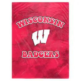 Pegasus - Wisconsin Badgers 60'' x 80'' Bubble Tie-Dye Flannel Sherpa Blanket - Multicolor