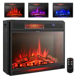 Boyel Living - 28 Inch Electric Freestanding and Recessed Fireplace with Remote