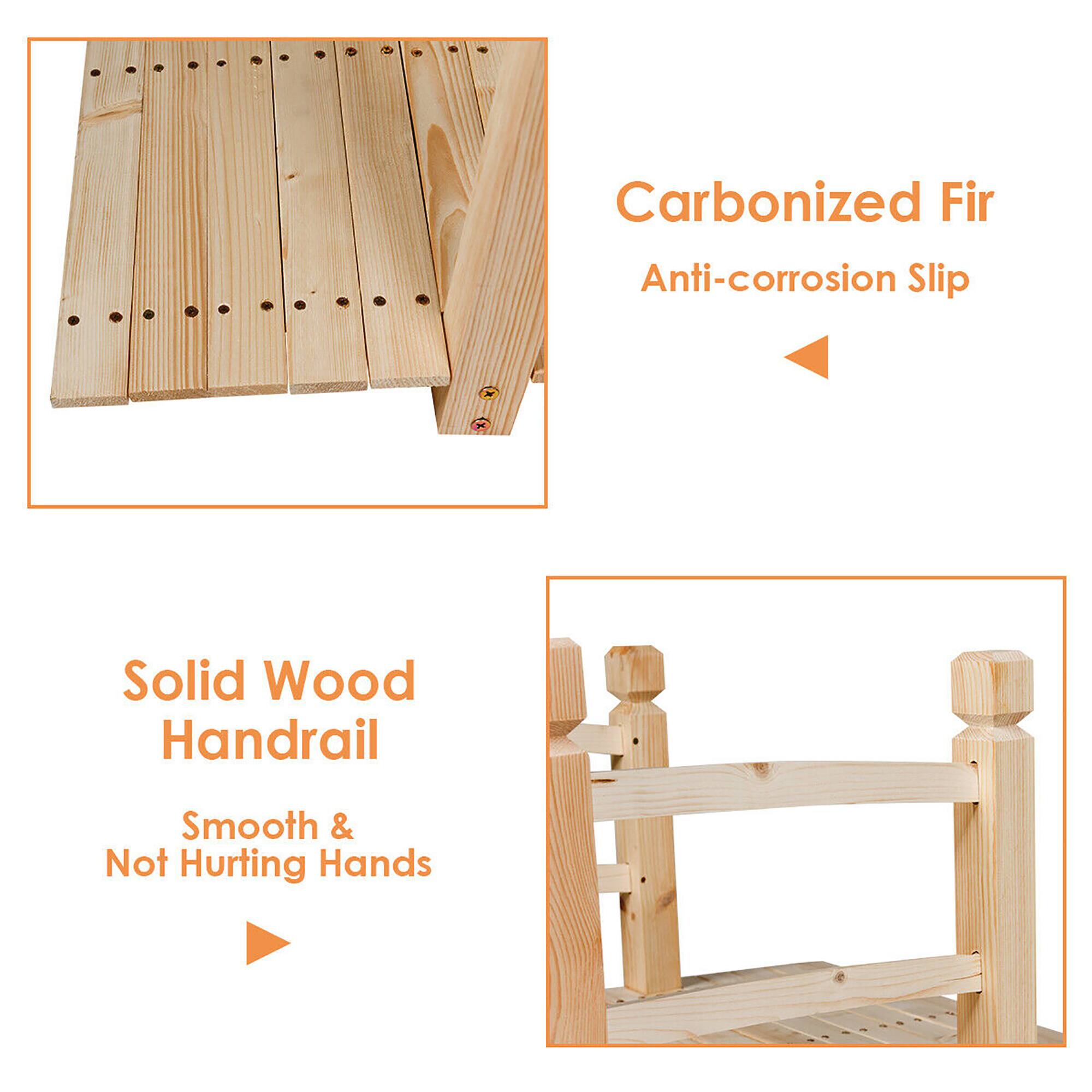 Carbonized Fir Anti-corrosion Slip Solid Wood Handrail Smooth & Not Hurting Hands