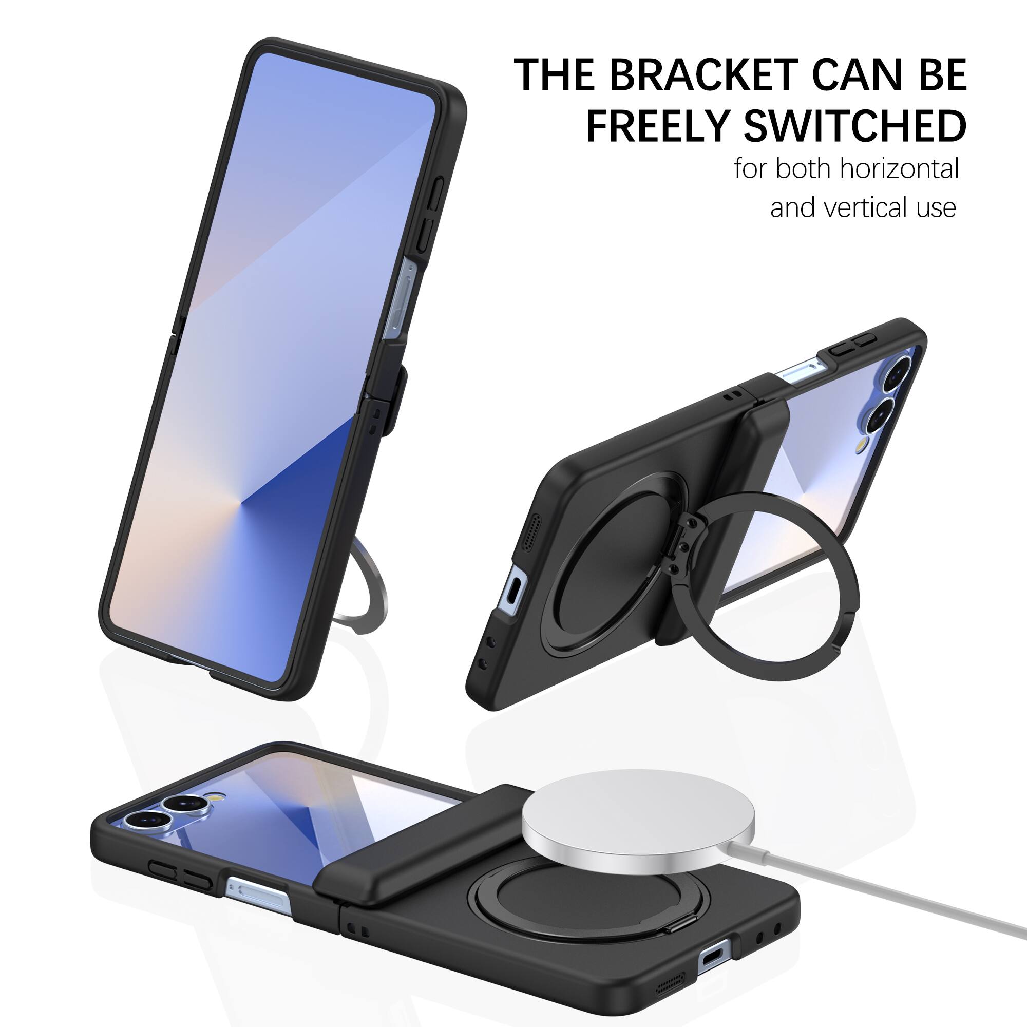 THE BRACKET CAN BE FREELY SWITCHED for both horizontal and vertical use