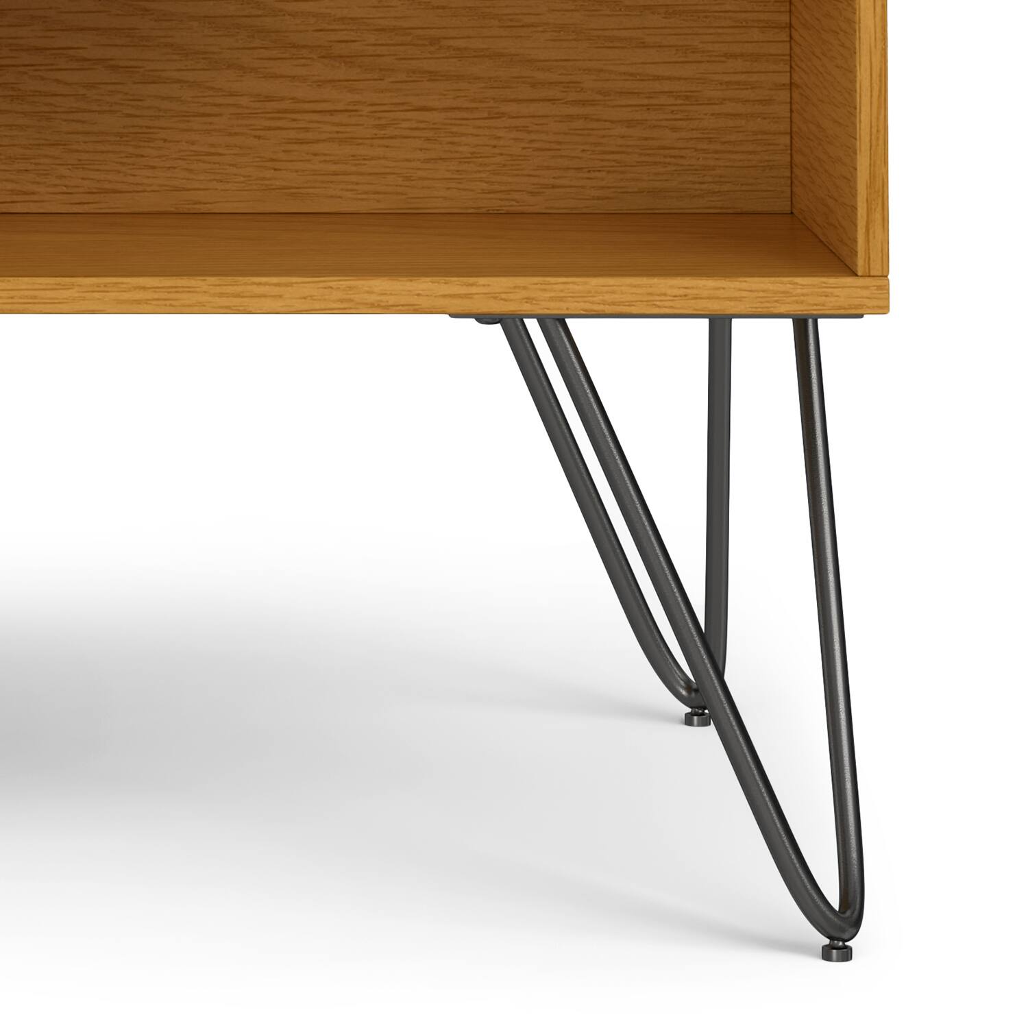 Alt View 9. Simpli Home - Hunter  36 inch Wide Rectangle Industrial Small Lift Top Coffee Table in Oak - Oak.