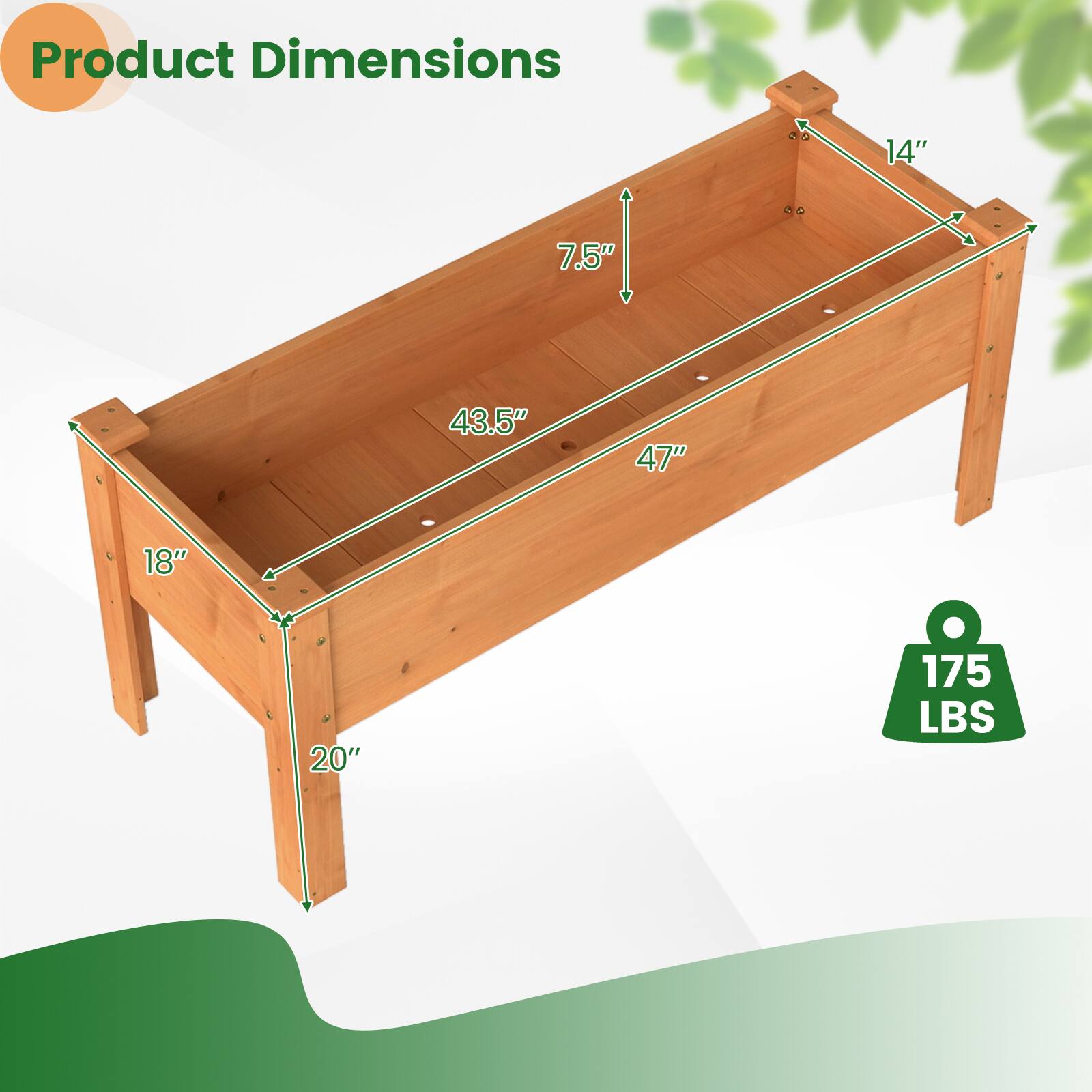 Product Dimensions
14"
7.5"
43.5"
47"
18"
20"
175 LBS