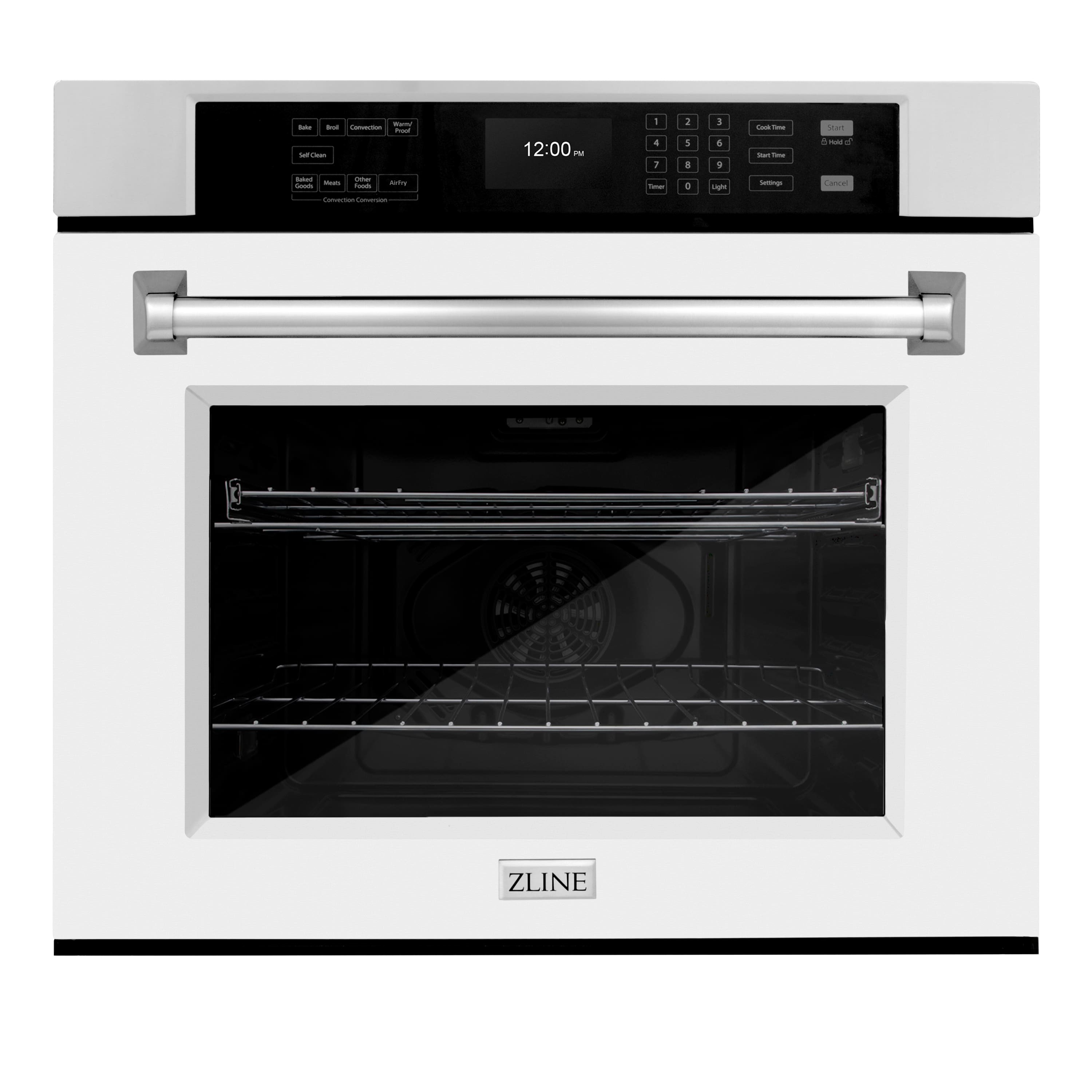 ZLINE - 30 in. True Convection Wall Oven w/ Air Fry and Self Clean w/ White Matte Door - Stainless Steel