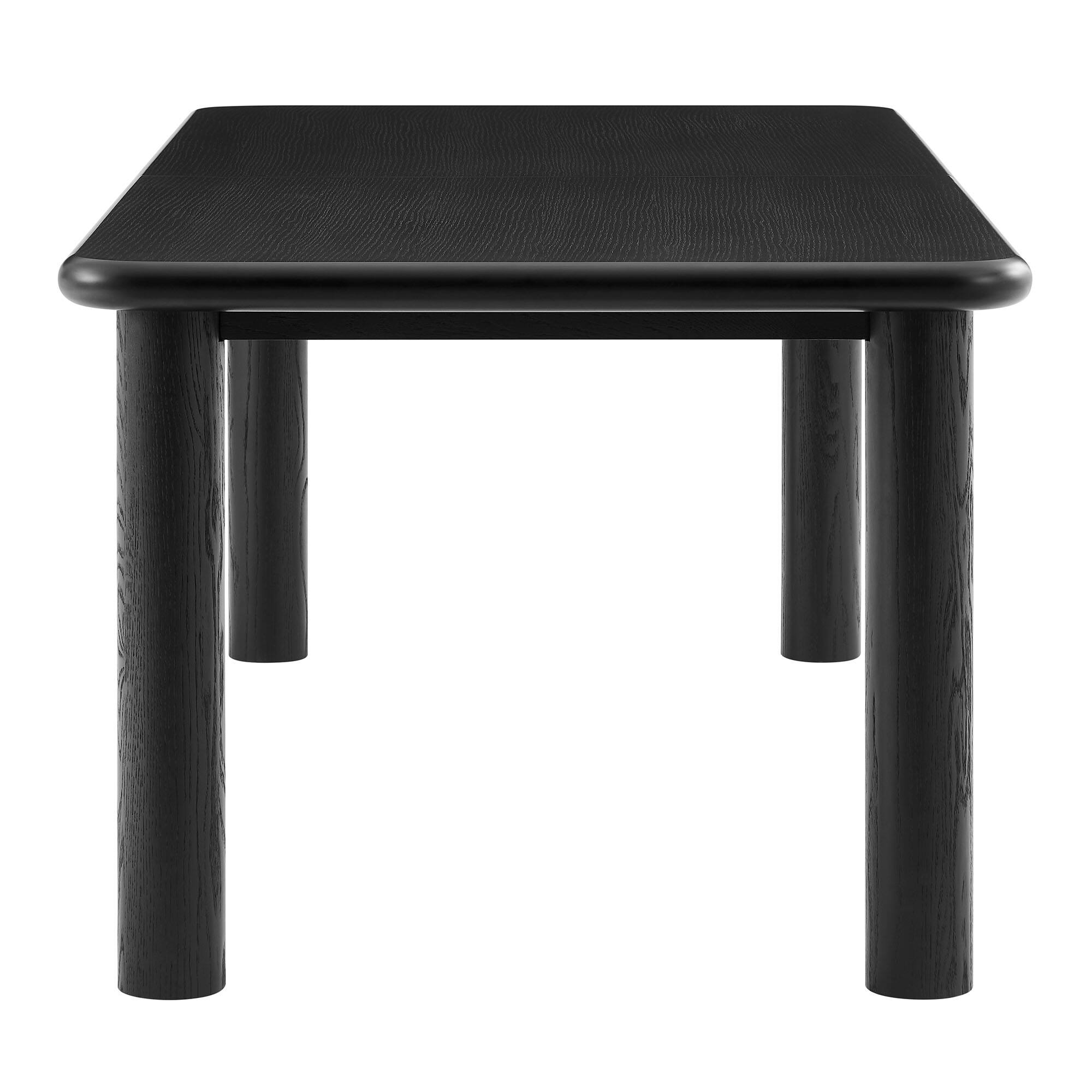 Back. Modway - Alvia 86"–105" Extendable Rectangular Wood Dining Table by Modway - Black.