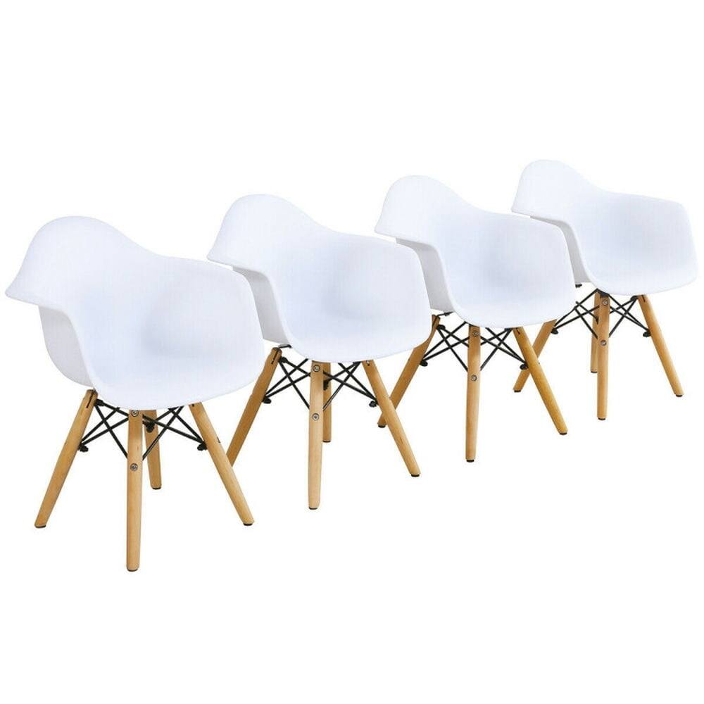 Left. Kadyn - 5 Piece Kids Modern Round Table Chair Set, Kids Chairs for Kids - White.