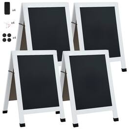 Sunnydaze - 30" x 20" Chalkboard with Chalk and Eraser - 4pk - White