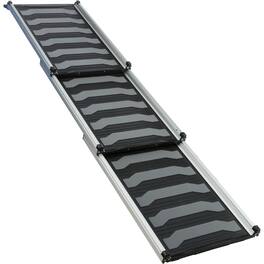 TRIXIE - Collapsible Non-Slip 69" Long Aluminum Pet Ramp, Silver-Black, 198 lb Limit - Silver/Black