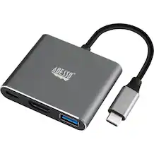 Front. Adesso - Adesso 3-IN-1 USB-C Multi-Port Docking Station (TAA Compliant) - for Notebook, Monitor, Projector, Smartphone, Tablet - Unknown.