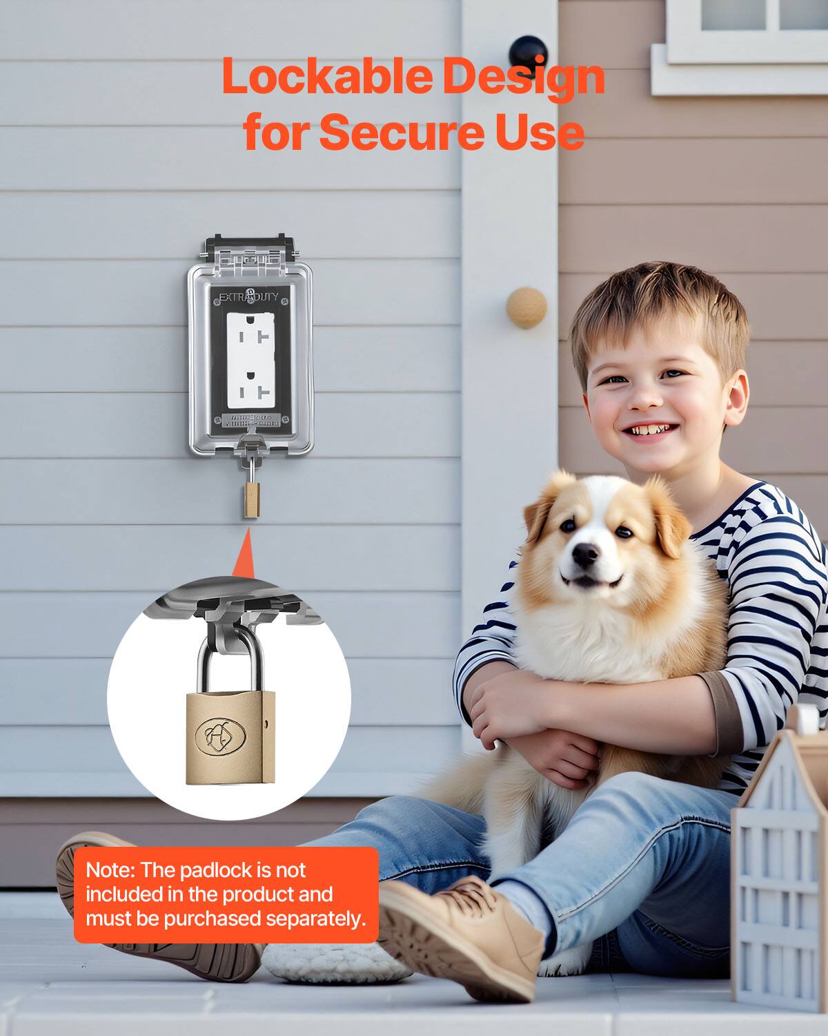 Lockable Design for Secure Use. Note: The padlock is not included in the product and must be purchased separately.